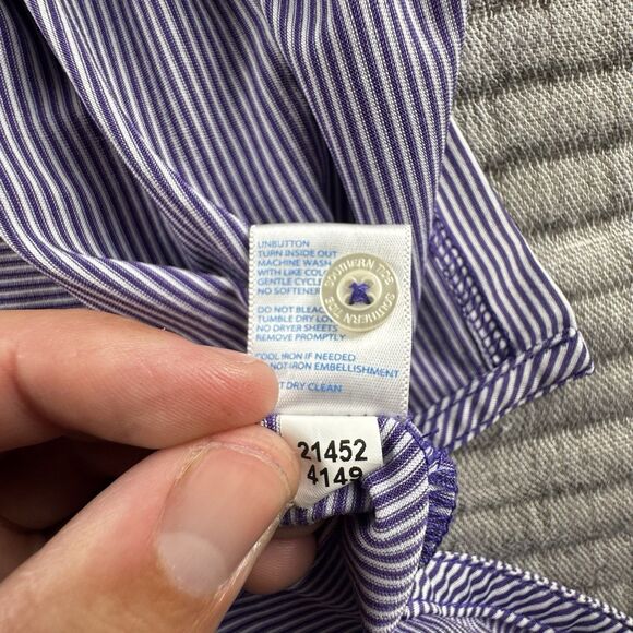 Southern Tide LSU Performance Polo Men M Tiger Tide To Trail Stretch Striped - Picture 9 of 9